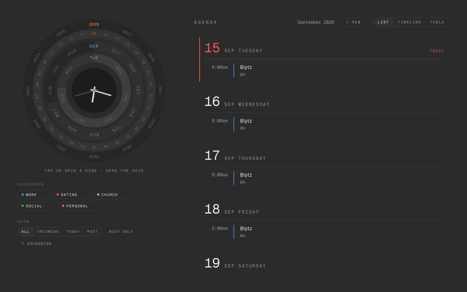 Calendar screenshot